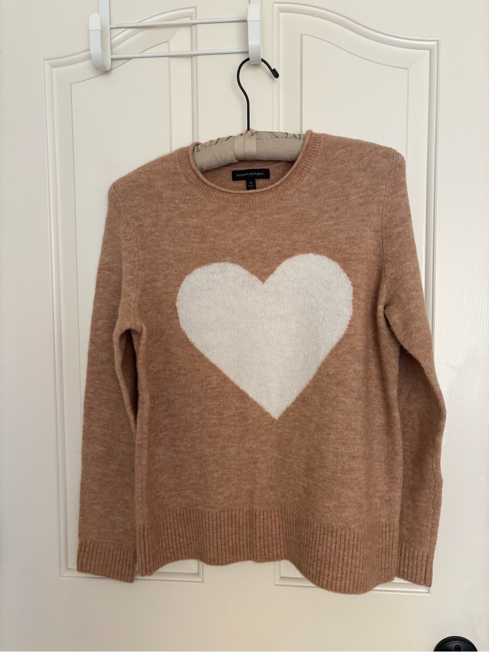 Banana Republic Camel Sweater with White Heart